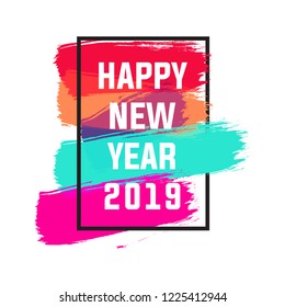 Happy new year 2019 vector illustration with background