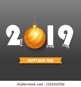Happy new year 2019 vector illustration with background
