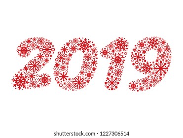 Happy new year 2019, vector