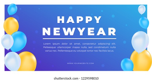 Happy New Year 2019. Vector Illustration. Greetings card, flyers, invitation, posters, brochure, banners, calendar.