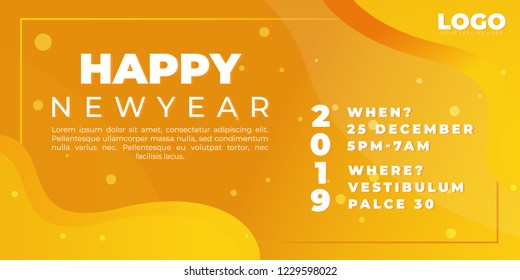 Happy New Year 2019. Vector Illustration. Greetings card, flyers, invitation, posters, brochure, banners, calendar.