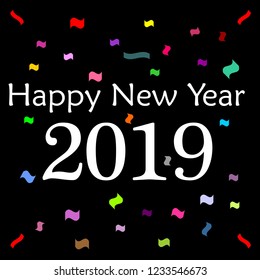 Happy New Year 2019 Vector Illustration
