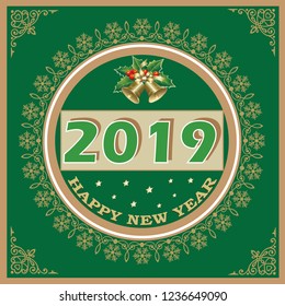 Happy New Year 2019. Vector illustration