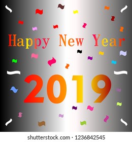 Happy New Year 2019 Vector Illustration
