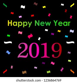 Happy New Year 2019 Vector Illustration
