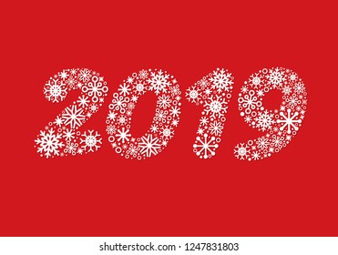 Happy new year 2019, vector