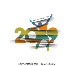 Happy New Year 2019 Vector illustration.