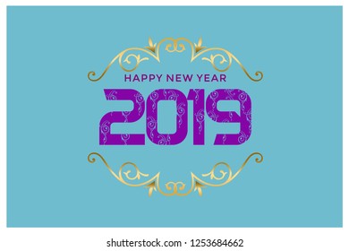happy new year 2019 vector can use for greeting cards, banner or cover