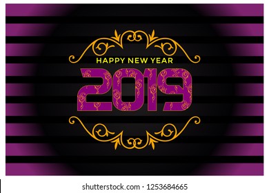 happy new year 2019 vector can use for greeting cards, banner or cover