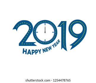 Happy New Year 2019 vector illustration