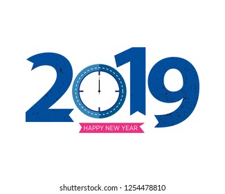Happy New Year 2019 vector illustration