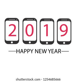 happy new year 2019 vector design
