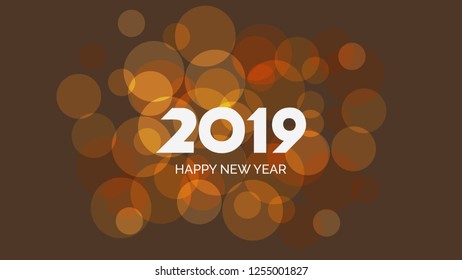
Happy new year 2019 vector illustration on abstrac background.