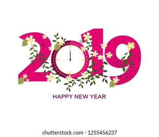 Happy New Year 2019 vector illustration
