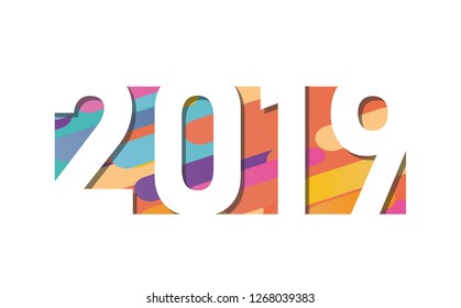 Happy new year 2019 vector background. Vector brochure design template. Cover of business diary for 2019 with wishes.