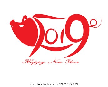 Happy new year 2019. Year 2019 vector design element. - Vector