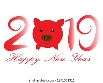 Happy new year 2019. Year 2019 vector design element. - Vector