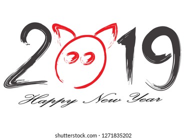 Happy new year 2019. Year 2019 vector design element. - Vector