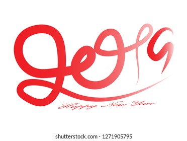 Happy new year 2019. Year 2019 vector design element. - Vector