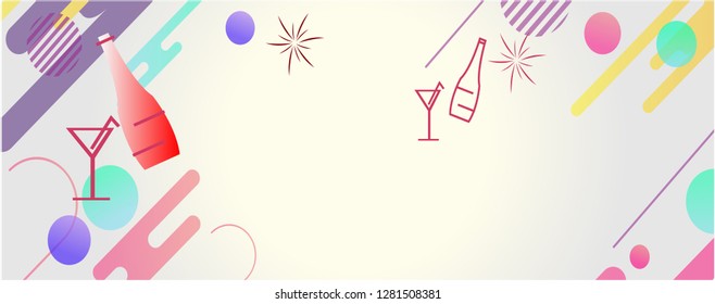 Happy New Year 2019. Vector illustration concept for background, greeting card, website and mobile website banner, party invitation card, social media banner, marketing material.