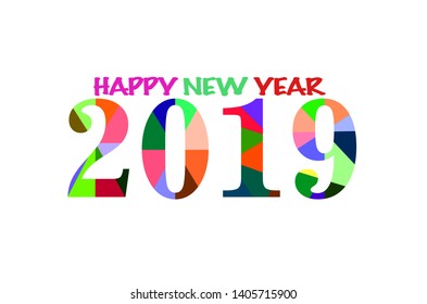 Happy New Year 2019 Vector illustration EPS10 