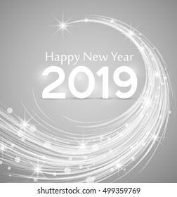 Happy New Year 2019, vector illustration Christmas background