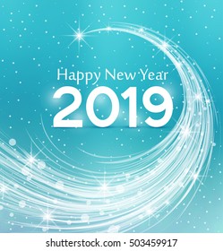 Happy New Year 2019, vector illustration Christmas background