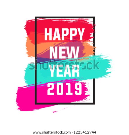 Happy new year 2019 vector illustration with background