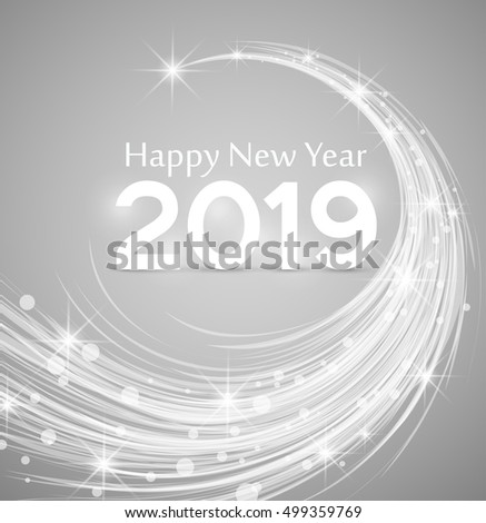 Happy New Year 2019, vector illustration Christmas background