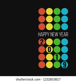 happy new year 2019, vintage style vector greetings card