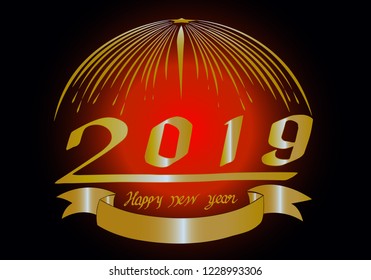 happy new year 2019,celebration, vector