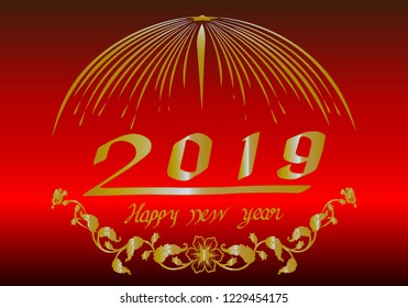 happy new year 2019,celebration,vector 