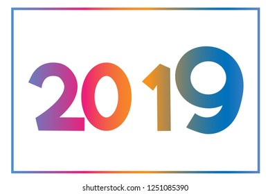 Happy new year 2019-Greeting card cover design template,Paper art style.