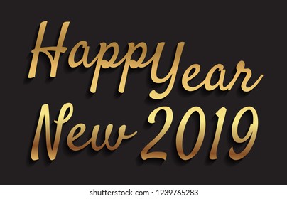 Happy  New Year 2019.Vector EPS10.