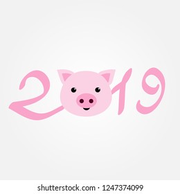 Happy new year, 2019.Year of the pig.Lucky and fortune 