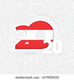 Happy New Year 2020 for Austria on snowflake background. Greeting Austria with new 2020 year.