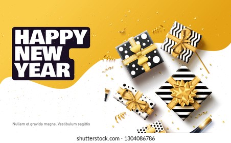 happy new year 2020 background place for text top view