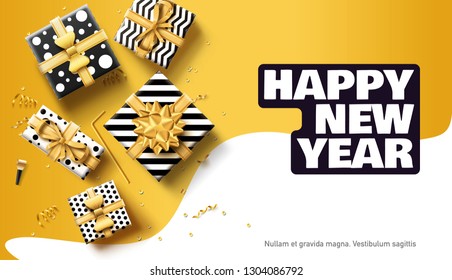 happy new year 2020 background place for text top view