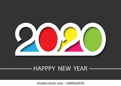 Happy New Year 2020 background. Greeting card, flyers, invitation, posters, brochure, banners design