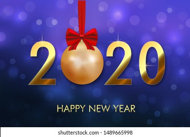 Happy New Year 2020 background. Greeting card, flyers, invitation, posters, brochure, banners design