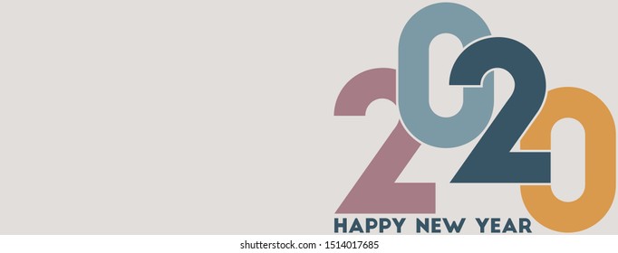 Happy New Year 2020 background. Brochure design template, card, banner. Vector illustration
