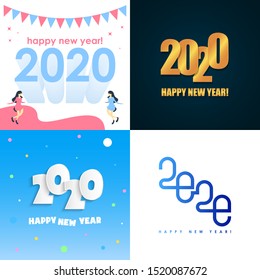 Happy new year 2020 background illustration vector