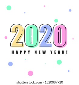 Happy new year 2020 background illustration vector