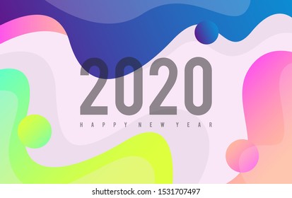 Happy new year 2020 background illustration vector