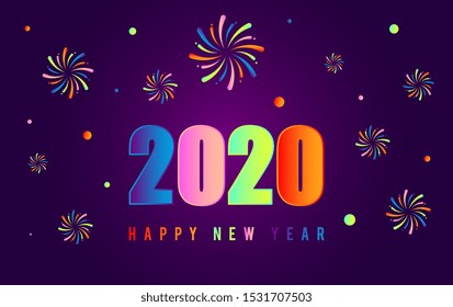 Happy new year 2020 background illustration vector