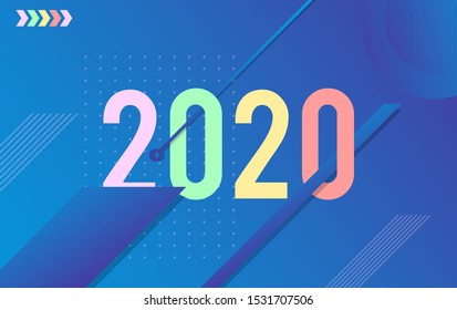 Happy new year 2020 background illustration vector