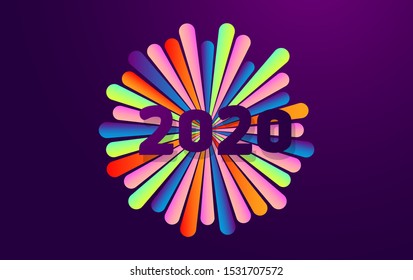 Happy new year 2020 background illustration vector