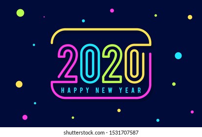 Happy new year 2020 background illustration vector