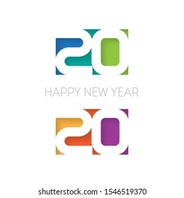 Happy new year 2020 background. Brochure or calendar cover design template. Cover of business diary for 20 20 with wishes. Vector.