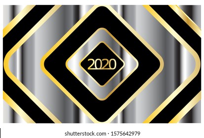 happy new year 2020 background 
aluminum design with rectangle